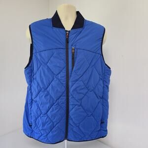 Duluth Trading Vest Mens Large Blue Agiloft Quilted Full Zip Pockets Lightweight